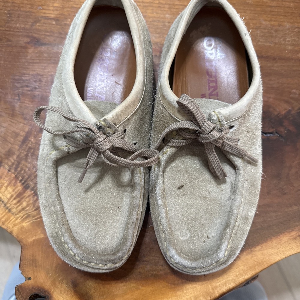 Clarks Women Wallabees Shoes Tan Size 6.5M Crepe Soles Style 26035395 Moccasin